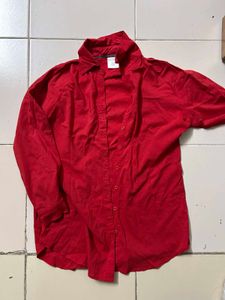 Classic Red Button-Up Shirt