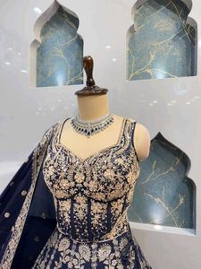 Elegant Navy Blue Lehenga Choli