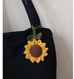 Cute Crochet Sunflower Tote Bag Charm