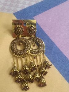 Boho Oxidized Jhumka Earrings