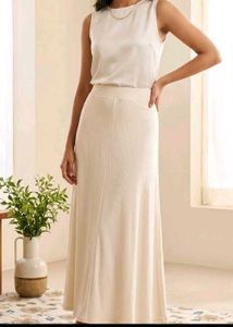 Cream Pencil Skirt