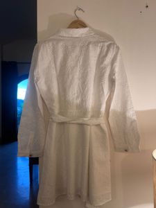 Chic White Broderie Anglaise Dress - ZARA