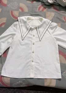 White Shirt for Women with Stylish Collar