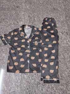 Cute Bear Print Korean Style Pajama Set