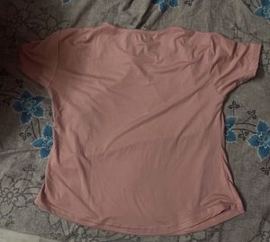 Pink Cut-Out Shoulder T-Shirt