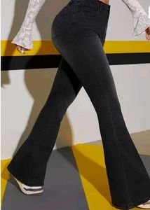 Flared Black Denim Jeans