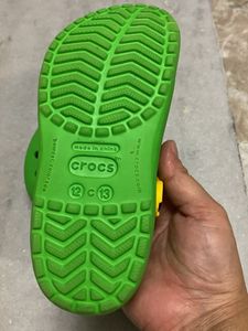 Green Crocs with Yellow Straps