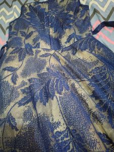 Elegant Blue Floral Dress