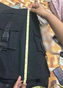 Black Cargo Mini Skirt