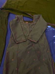 Olive Green Salwar Kameez Suit