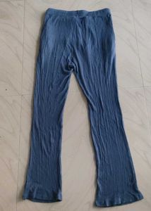 Blue Ribbed Pajama Set