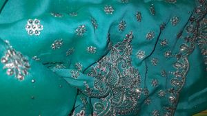 Beautiful Teal Party Wear Saree