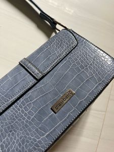 dressberry Stylish Blue Croc Embossed Shoulder Bag