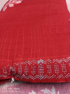 Elegant Red Embroidered Saree