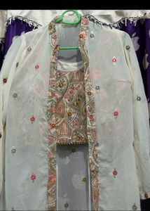 Embroidered Kurta Set with Jacket