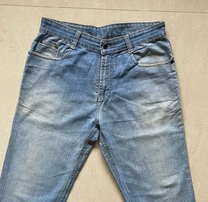 Mid Wash Straight Fit Jeans