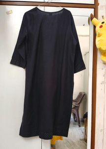 Black pure cotton kurta with jacket