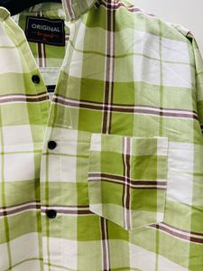 Men's Green Plaid Long Sleeve Shirt