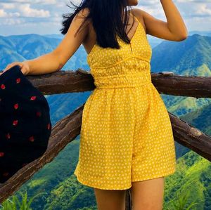 Yellow Printed Playsuit
