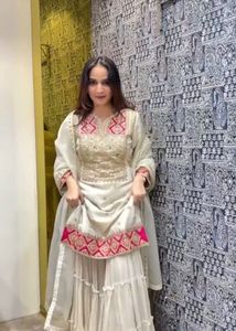 white Embroidered Kurta Set