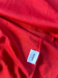 Red Puff Sleeve Square Neck Dress