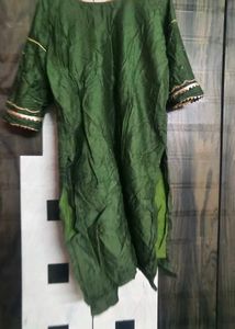 green kurta Embroidery &amp; jardozi work.