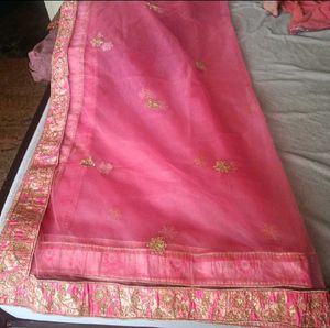 Pink Embroidered Lehenga Choli Set