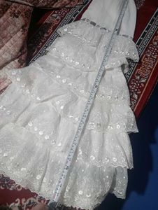 White Tiered Embroidered skirt