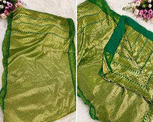 Vibrant Green Banarasi Silk Saree