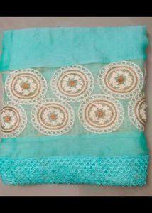 Elegant Teal Embroidered Dupatta