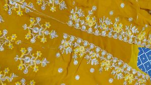 Yellow Embroidered frock sharara