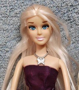 Two Hannah Doll Lot With Purple Dresses