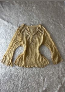 Embellished Yellow Kurta Top