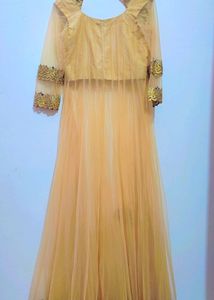 Golden Long Gown Dress For 32 Bust