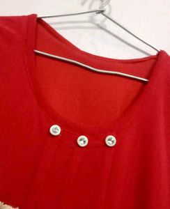 Red Button-Up Top