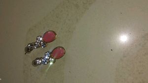 Elegant Pink &amp; Crystal Earrings