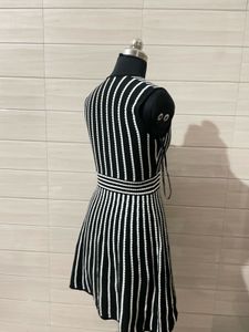 Calvin Klein Chic Striped Knit V-Neck Dress