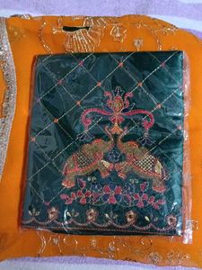 hand work heavy darbari saree with blouse