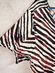 PLUS SIZE Zebra Print Ruched Top Multicolour