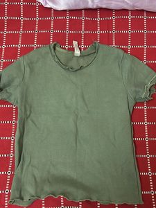 Sage Green Lettuce Trim T-Shirt