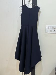 Elegant Navy Blue High-Low Dress