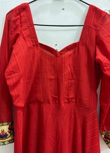 Vibrant Red Ethnic Kurta