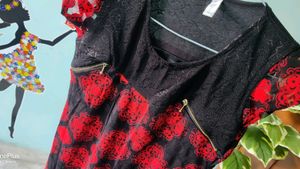 Contrast Piped Floral Bodycon Dress
