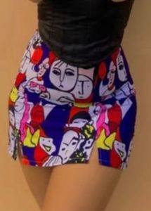 Funky Patterned Mini Skirt