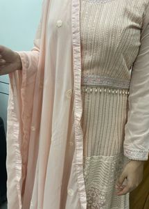 Ethnic Dress With Dupatta And Lucknowi Pattern