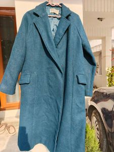 heavy winter Vintage Teal Trench Coat