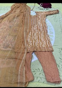 Elegant Mustard Kurta Set with Dupatta