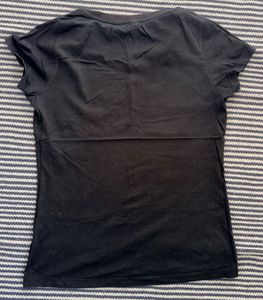 Black T-Shirt with Geometric Print