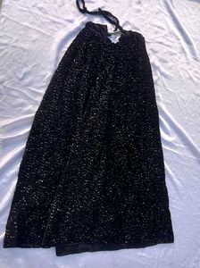 Black Sequence Velvet Lehenga With Dupatta