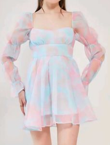 Pastel Tie-Dye Mini Dress